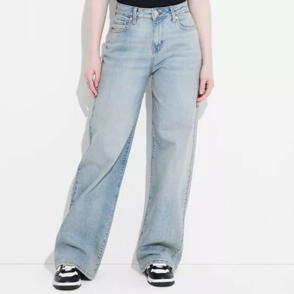 Women's NWT Wild Fable High-Rise Baggy Medium Wash Jeans Size 16 - Picture 1 of 6
